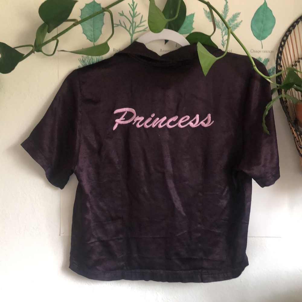 Johnny Suede Purple Princess Y2K Cropped Shirt